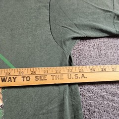 Vintage Fruit Of The Loom Four Seasons Deer Graphic T-Shirt Green Size L 90s USA