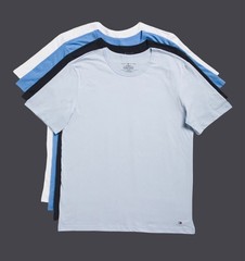 Tommy Hilfiger Men T-Shirts Tees 4 Pack M L XL Cotton Crew Neck Blue Black White