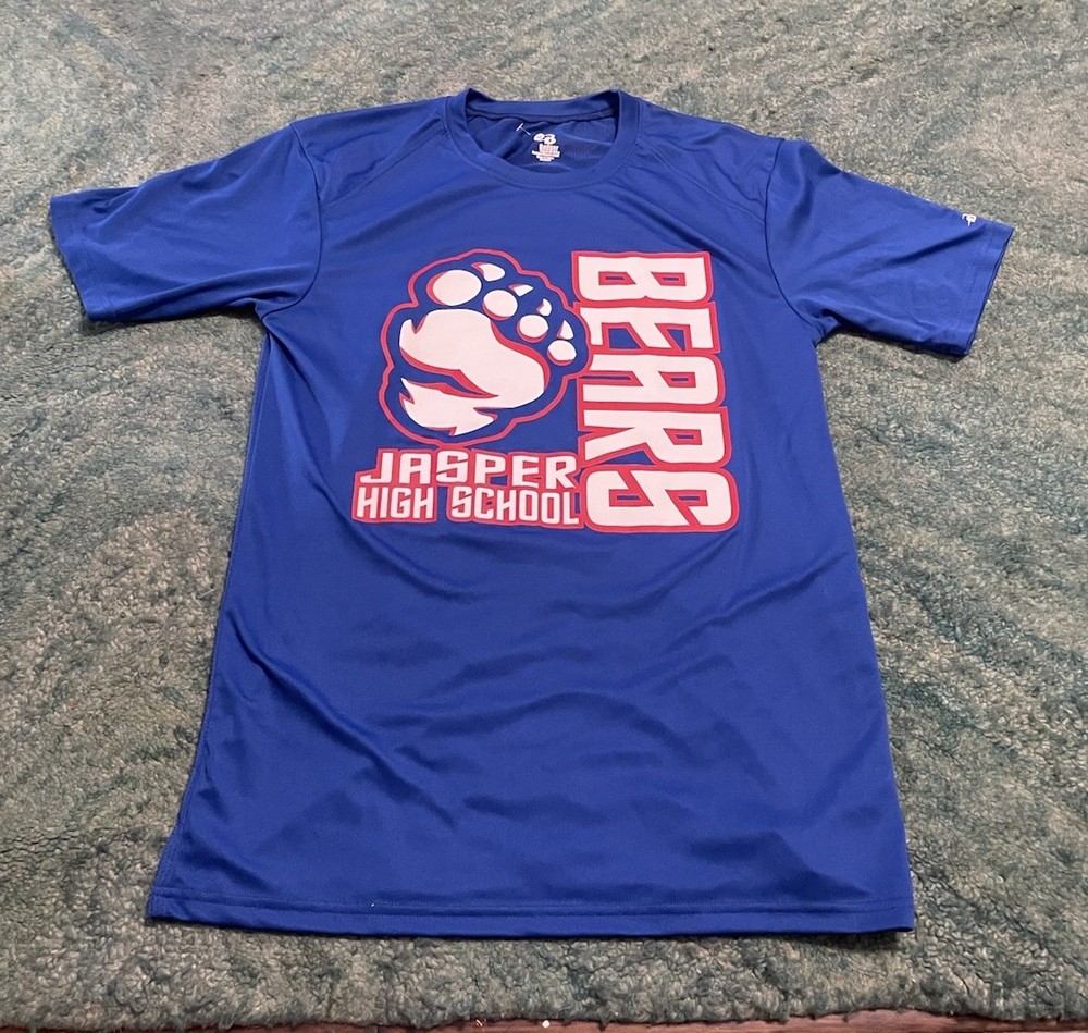 BADGER SPORT Men’s Jasper High School Bears #5 Shirt Sz. M BLUE NEW 76619