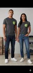 $79 TRUE RELIGION Black HEATHER CREW Short Sleeve Designer Graphic T-shirt NWT