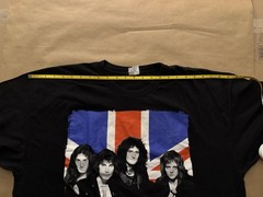 Queen Black Rare Concert Band T-Shirt Freddie Mercury British Flag Vintage Sz XL