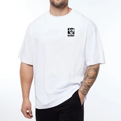Men’s Sport Workout Gym Loose Fit 100% Cotton T-Shirt Oversized Streetwear Tee