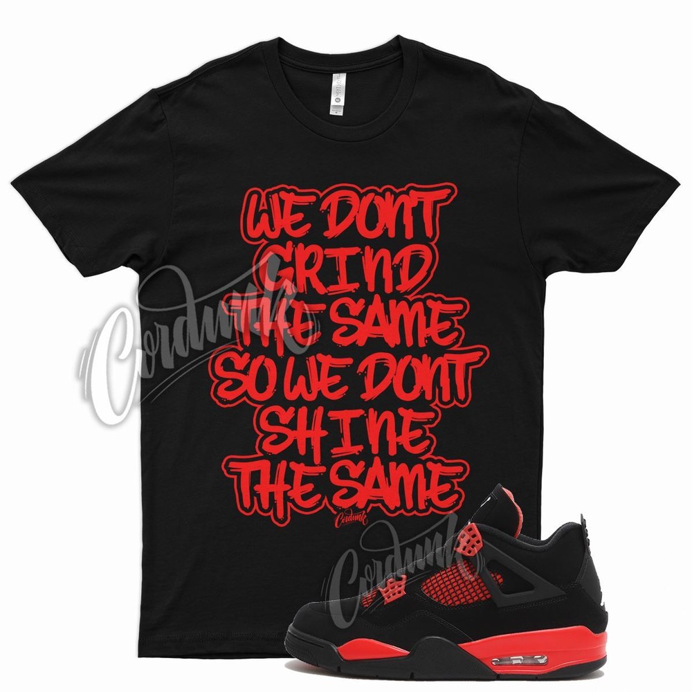 Black GRIND T Shirt for Air J1 4 Red Thunder Gym Varsity Iconic 1 14