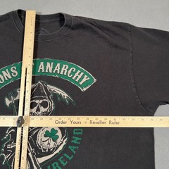 Sons of Anarchy SOA Ireland Grim Reaper Skull T Shirt Men 2XL Black Samcro Biker