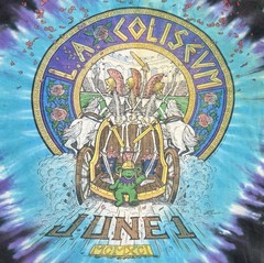 Vintage Grateful Dead June 91 Liquid Blue Tie Dye Band T Shirt Large USA