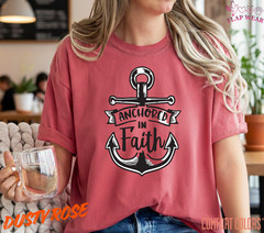 Unisex Anchored In Faith T-Shirt, Men T shirt,Women T shirt Gift Christian Top