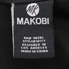 Makobi Mens Black The Plug Graphic T Shirt Size Medium Red Foil Letters Side Zip