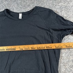 American Apparel Youth XL Long Sleeve T-Shirt Black Combed Cotton Tee USA Crew