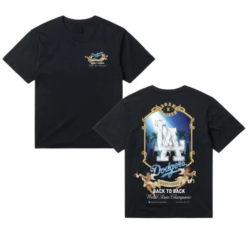 Born X Raised LA Dodgers Opening Day T-shirt AUTHENTIC Cherub Angel Tee Size M