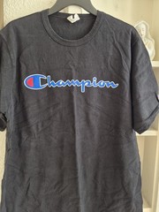 Champion GT23H Classic Jersey Script T-Shirt for Men, Size XXL – Black