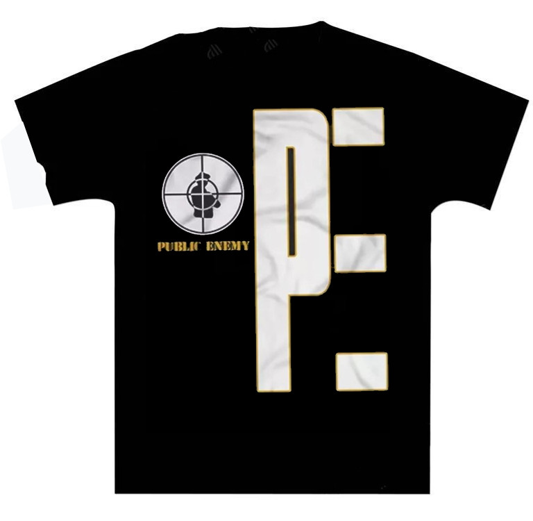 New Public Enemy Band Chuck D Black T Shirt Full Size Unisex