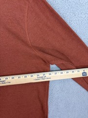 Member’s Mark Shirt Mens 2XL Orange Soft Wash Thermal Crewneck Long Sleeve New