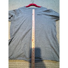 Patagonia Mens P-6 Logo Long Sleeve T-Shirt Heather Gray Organic Cotton Large
