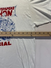 VTG Stedman T Shirt Mens Large White Graphic Print Richmond Newspapers Marathon