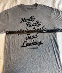Official ZOOLANDER Movie Promo Quote T-Shirt Gray Felt Text Graphic Tee Medium