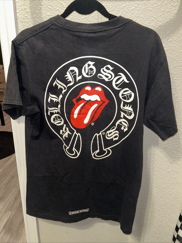 Chrome Hearts x Rolling Stones T Shirt Size L Black Short Sleeve