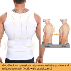 Mens Compression Shirt Slimming Undershirt Body Shaper Vest Workout Tank Tops…