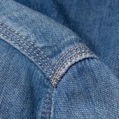 J.PRESS RED LABEL Indigo Blue Denim Shirt S Triple Stitch Workwear