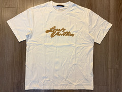 Louis Vuitton Embroidered Signature Tee Shirt milky white sz M