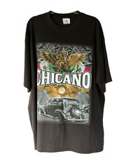 Shaka Wear Super Max Heavy Chicano Graphic T Shirt 2XL Black Lowrider Aztec Y2K