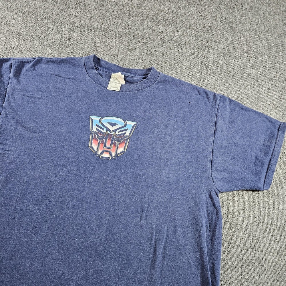 Transformers Autobot Shirt Mens XL Blue Fruit Of The Loom Graphic Tee Logo