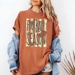 Football Season Shirt Retro Checkered Game Day Touchdown Fall Unisex Fan Tee