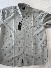 fish fishing tied lure shirt Gray 3XL new Bass Trout NEW with Tags