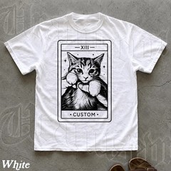 Custom Cat Tarot Card Soft Washed Comfort Tee