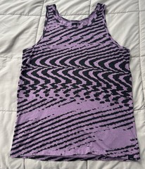 Men’s KR3W Skater Psychedelic Black & Purple Tank Top Size XL Grunge