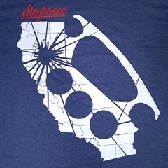 DTA Posse Rogue Status T-shirt Mens Medium Blue Brass Knuckles Rob Dyrdek Y2k