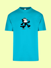 UNISEX MEN WOMENS TEE TSHIRT FELIX THE CAT FACE HAPPY WALKING CARTOON FUN GIFT