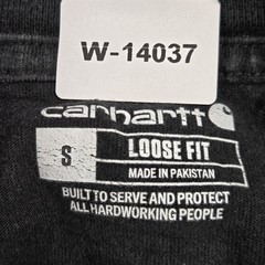 Carhartt Men Shirt SMALL Black K87 Loose Fit Pocket T-Shirt Logo Pockets