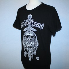 GORGEOUS MOTORHEAD BLACK SKULL CAP SWORD SHORT SLEEVE TEE SHIRT Sz 2XL MINT COND