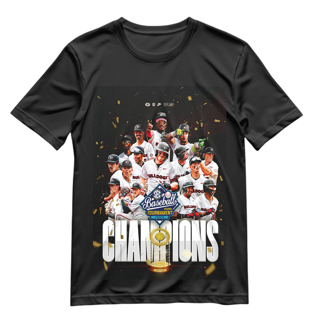 Georgia Bulldogs 2026 SEC Baseball Champions T Shirt S-XXXL SEC Baseball Champs