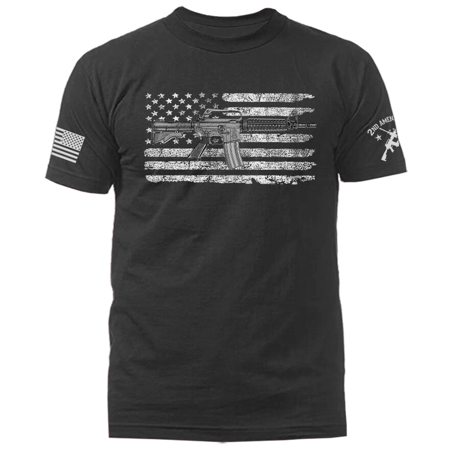AR-15 US Flag 2nd Amendment Constitution Gun Patriot Patriotic T-shirt