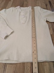 Vintage 50s Military Henley Shirt M Wool Thermal Winter Workwear Uniform USA