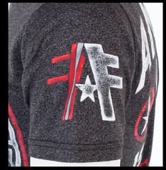 AMERICAN FIGHTER Heather Black CUMBERLAND Athletic Graphic T-shirt NWT