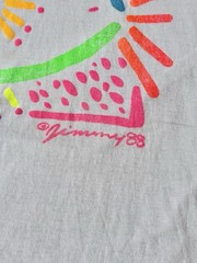 Vintage 80s Nature/Art T-Shirt Mens XL White Single Stitch Colorful Fish 1988