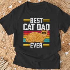 Orange Cat Best Cat Dad Ever Orange Tabby Cat T-Shirt
