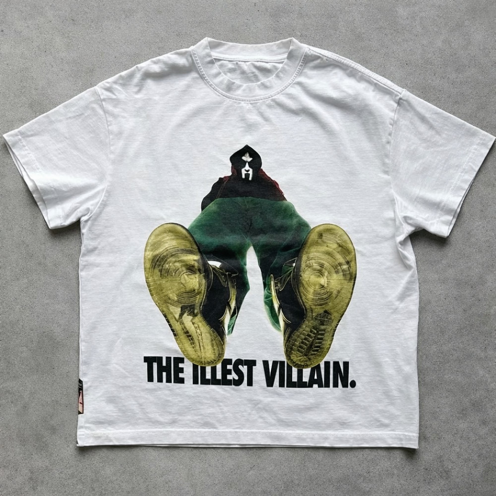 MF DOOM “The Illest Villain” Graphic T-Shirt – Vintage Hip Hop Streetwear Tee Wh