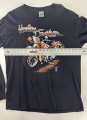 Vintage 1980s 3D Emblem Harley Davidson Reno 1989 Long Sleeve T Shirt Mens L