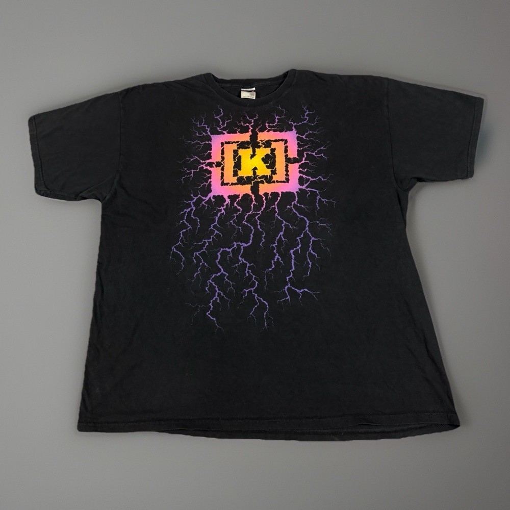 Vintage Krew Kr3w Lightning Streetwear Skateboarding T Shirt Black Size 2XL Rare