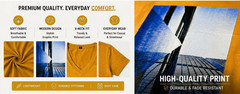 Mustard Yellow V-Neck T-Shirt Graphic Print Modern Everyday Wear- Size- L