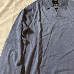 Extra Fine Merino Wool Polo In AirfoceBlue XL-Brand Tailored Athlete