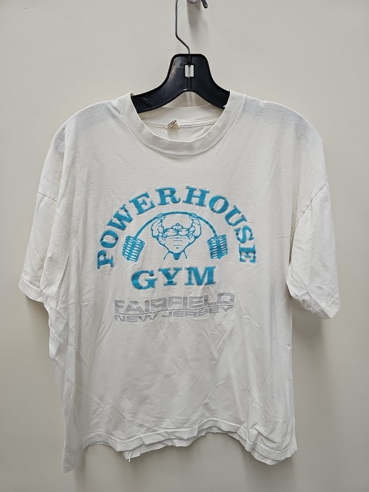 Vintage Powerhouse Gym T-Shirt Mens Xl USA Fairfield New Jersey Bodybuilding