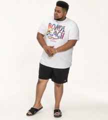 D555 Duke Big Mens Bondi Beach Printed T-Shirt White 2XL 3XL 4XL 5XL 6XL 601711K