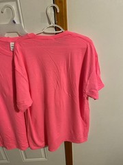 NEW WITHOUT TAGS LOT OF 6 UNISEX SIZE XL HANES SAFETY PINK POCKET T-SHIRTS