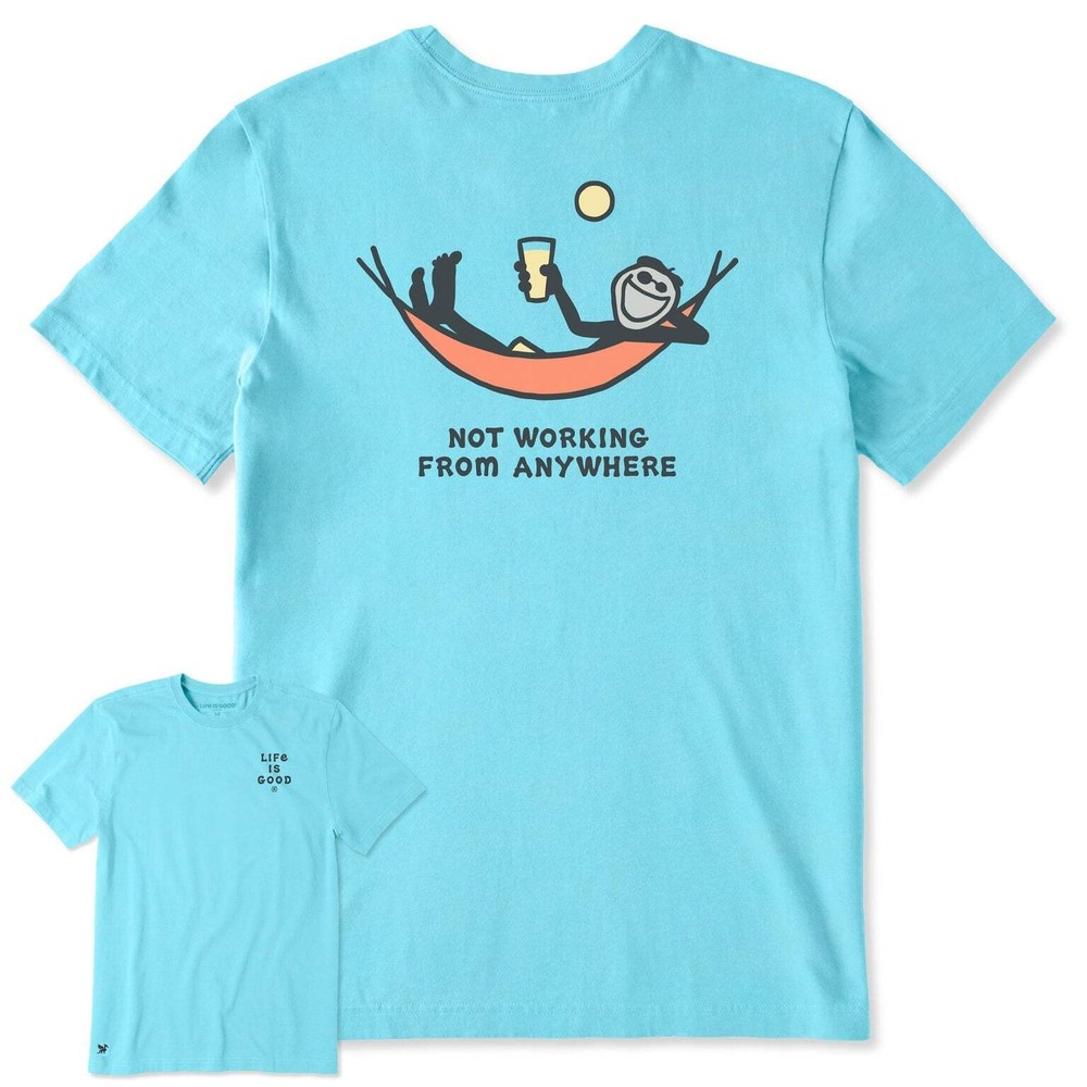 Life is Good 153453 – Men’s Jake Hammock Not Working S/S Crusher-LITE Tee – Aqua