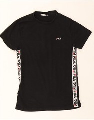 FILA Mens Graphic T-Shirt Top XS Black Cotton DT01