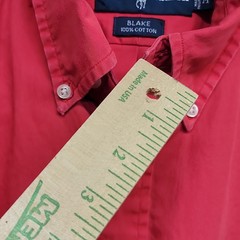 Polo Ralph Lauren Blake 100% Cotton Red Button Up Shirt VTG Short Sleeve Medium